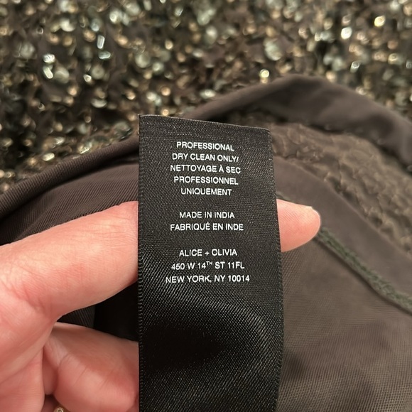 Alice + Olivia Ramos Sequin Midi Pencil Skirt in Army Green - Picture 5 of 11